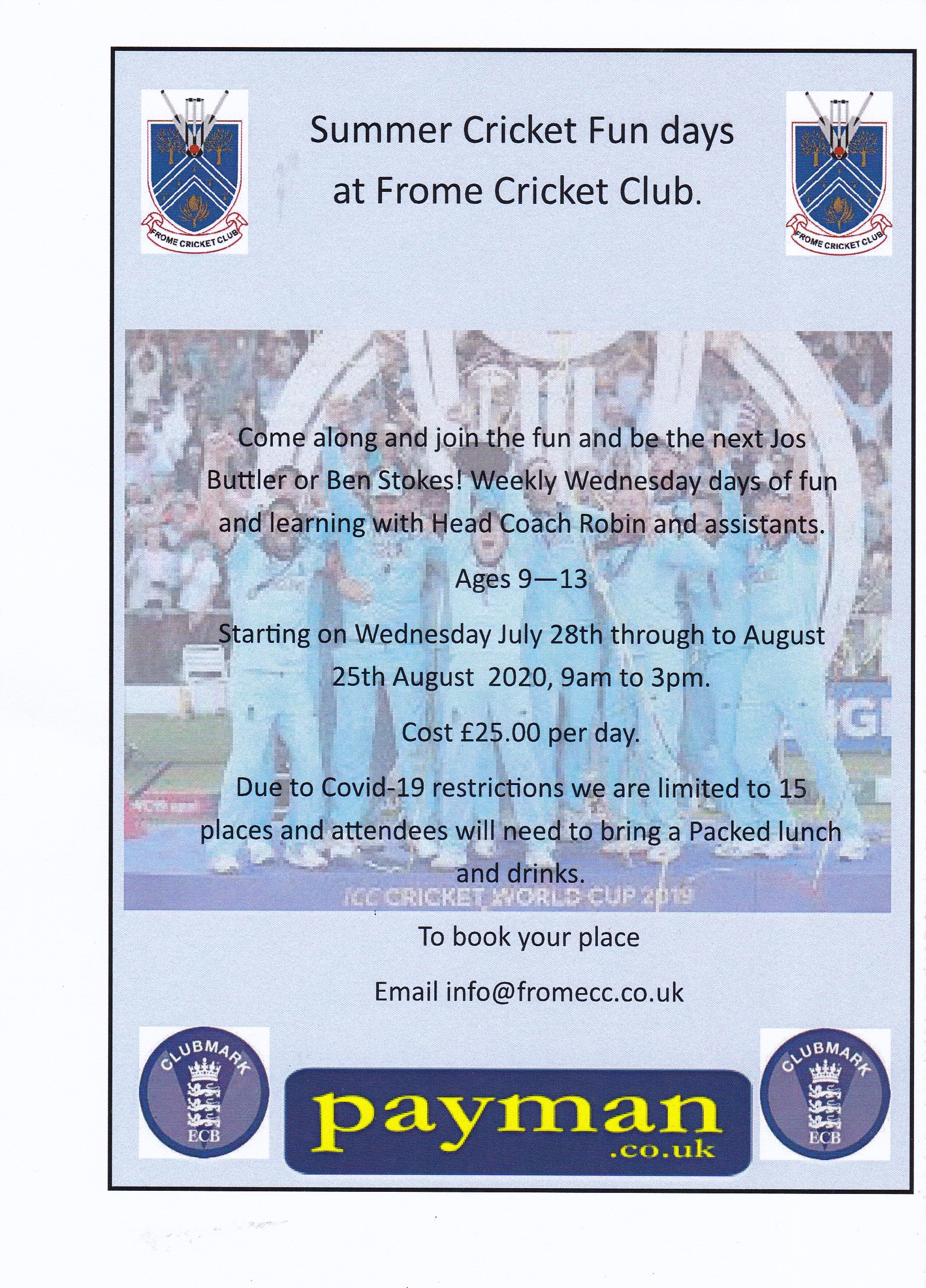 Summer Cricket fun days at Frome Cricket Club